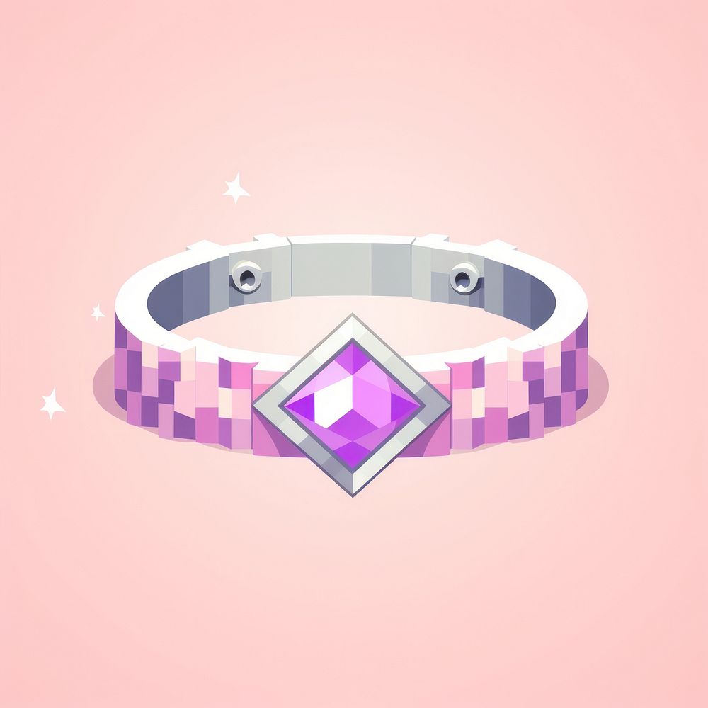 Jewelry pixel bracelet gemstone purple.