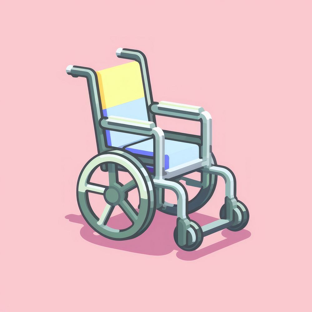 Patient sitting wheelchair pixel parasports furniture carriage.