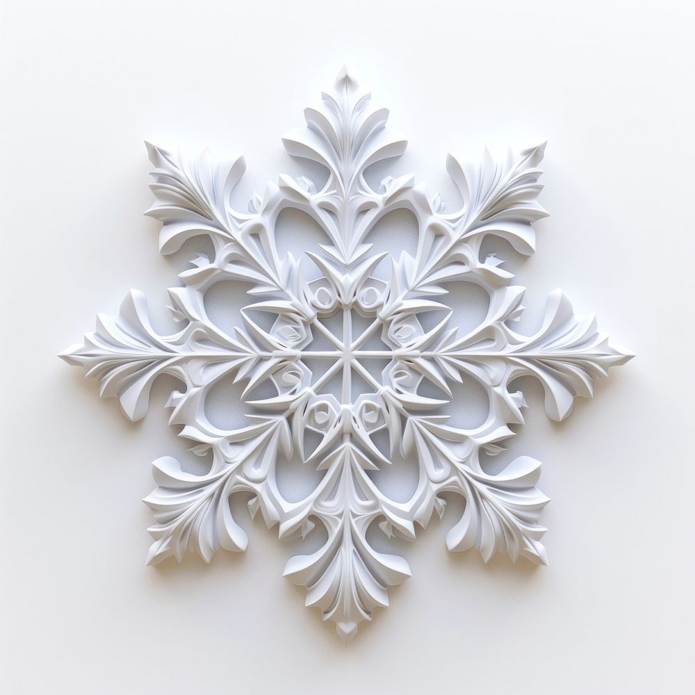 A snowflake pattern white art.