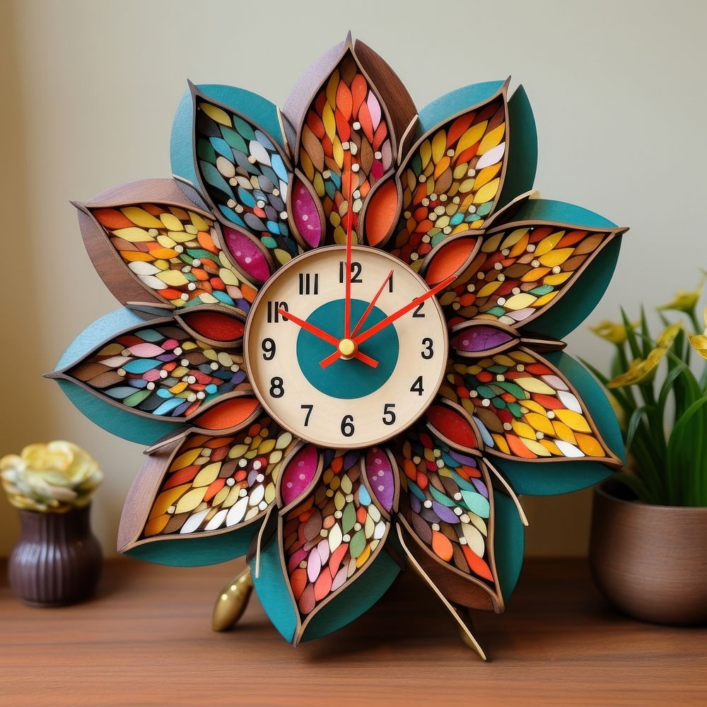 Decorative clock flower shape celebration.