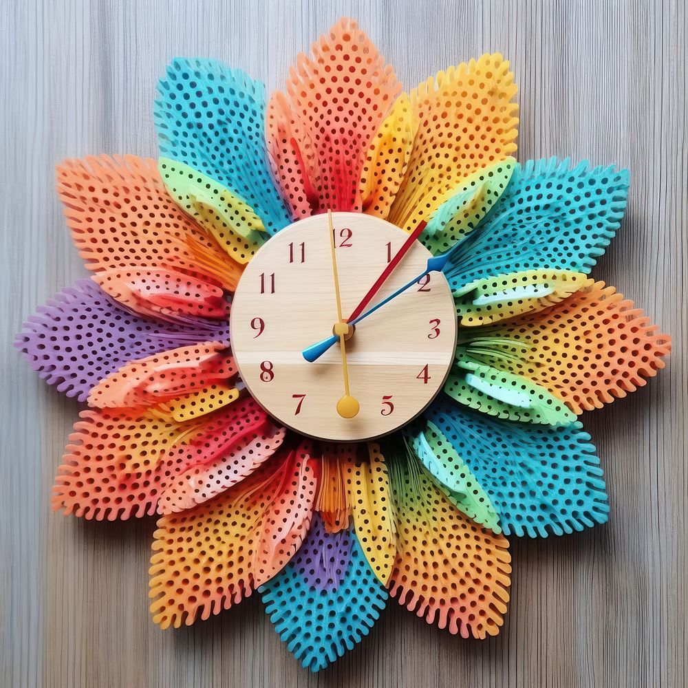 Decorative clock flower shape art.