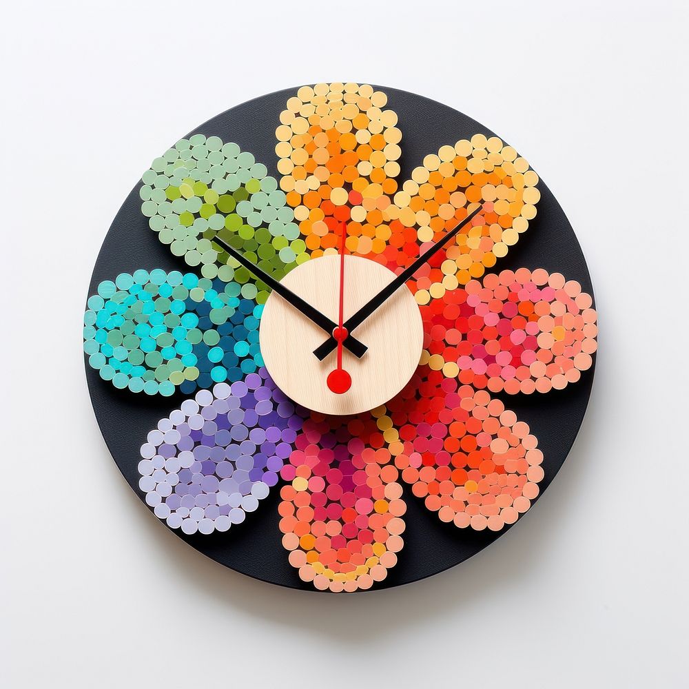 Decorative clock shape kaleidoscope variation.
