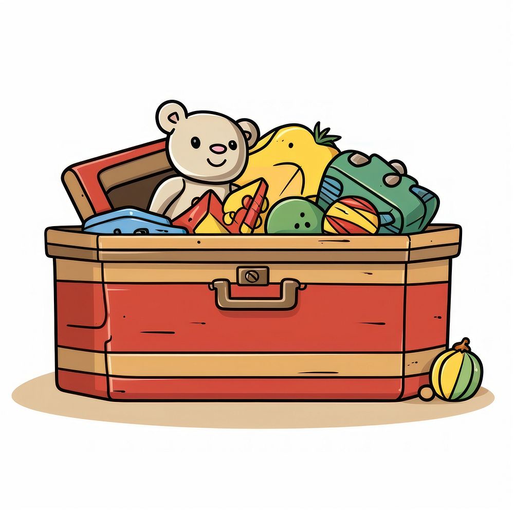 Toy box suitcase cartoon representation.