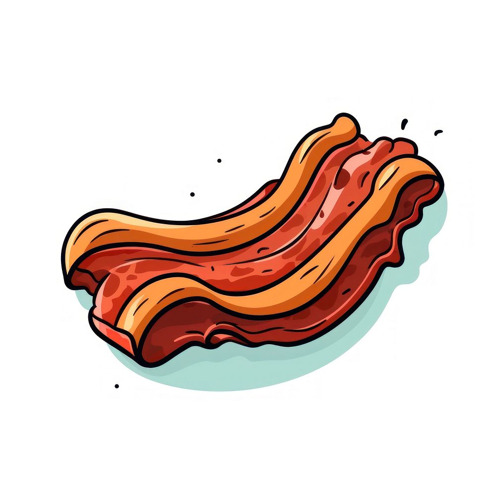 Bacon cartoon meat food.