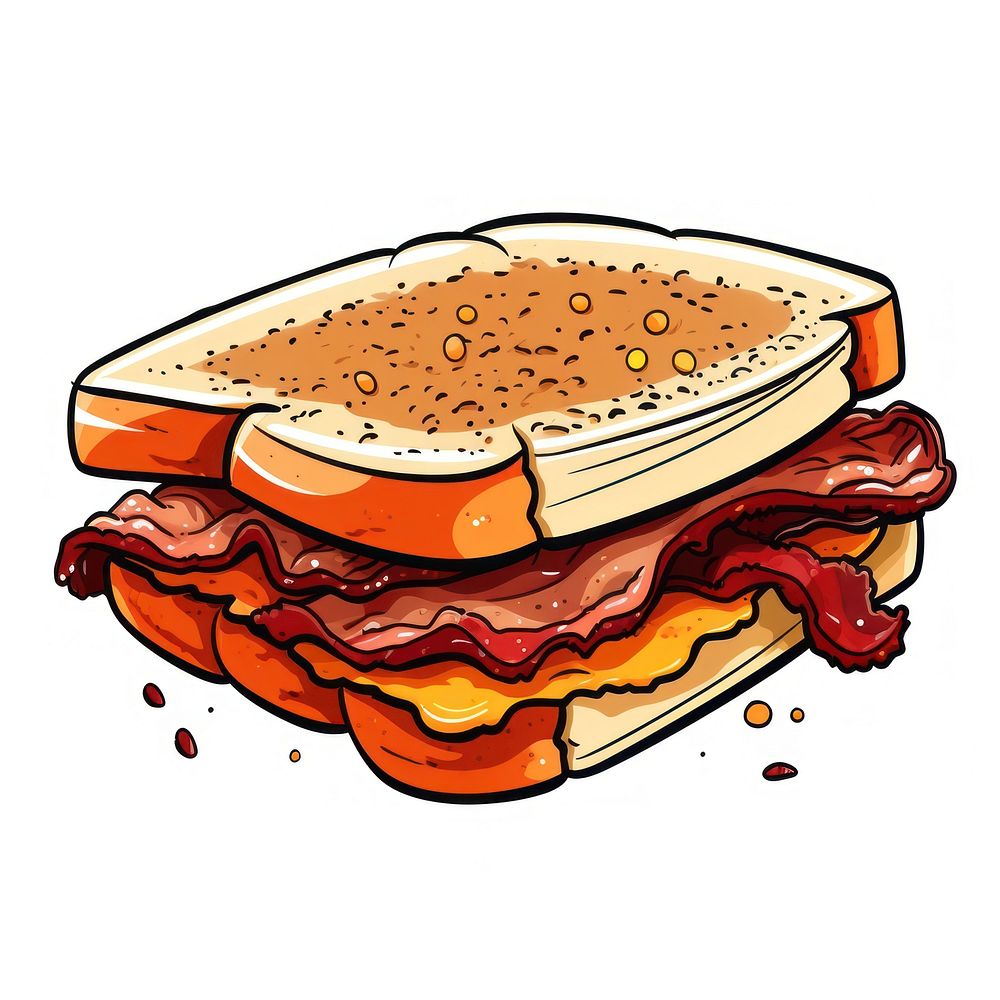 Bacon sandwich bread food meat.