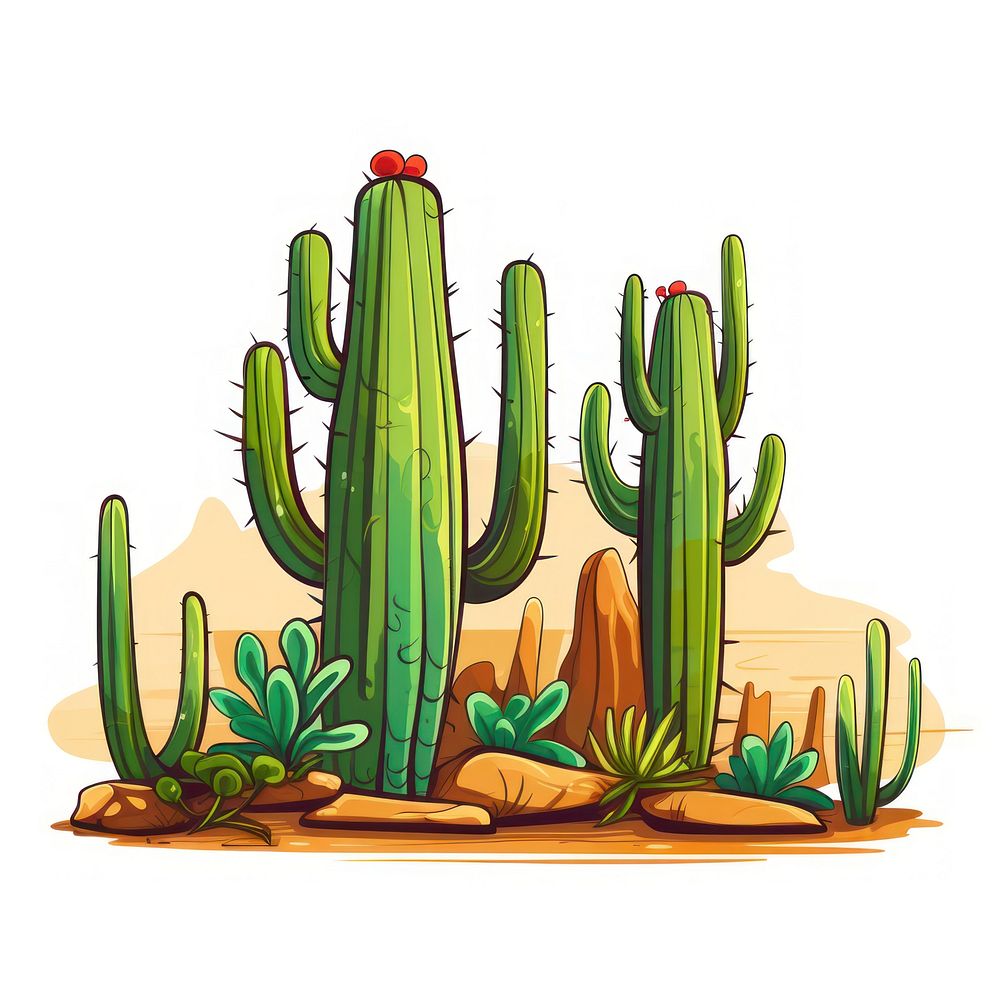 Cactuses cartoon drawing plant.