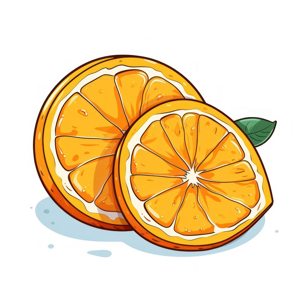 Half of orange grapefruit cartoon lemon.