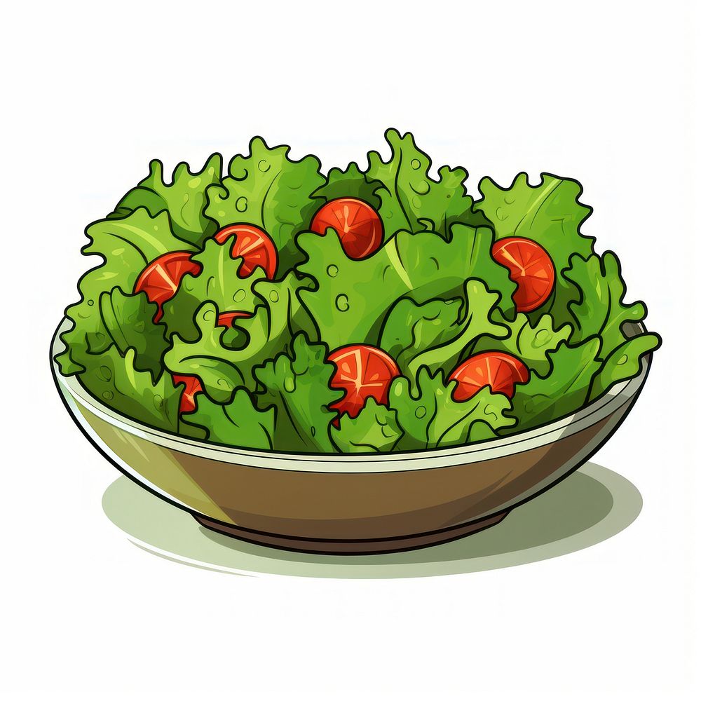 Salad vegetable lettuce cartoon.