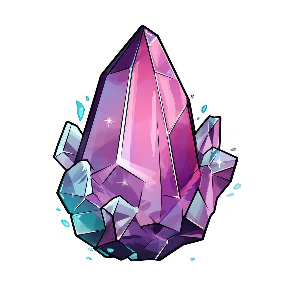 Shiny crystal gemstone amethyst mineral.
