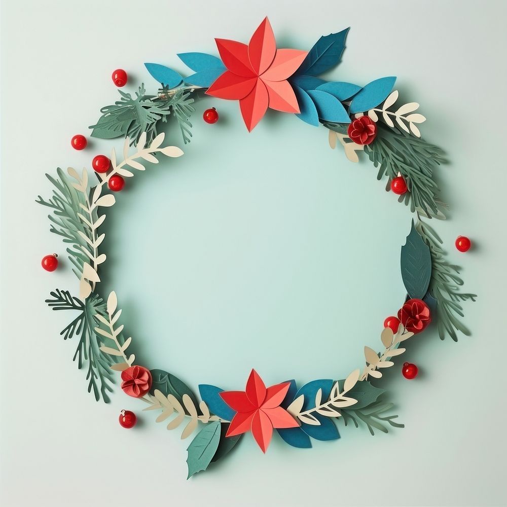 Christmas Wreath circle border wreath christmas paper.