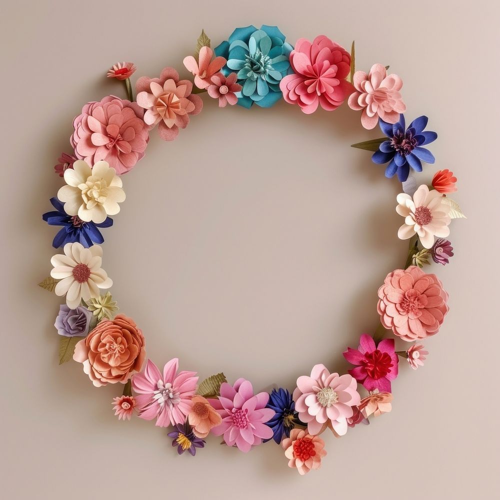 Flower circle border art jewelry craft.