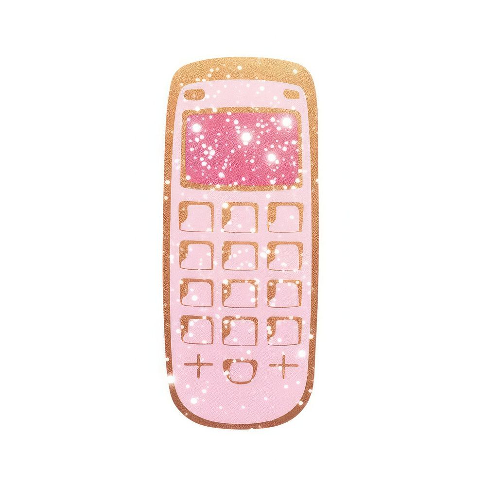 Mobile phone icon white background bling-bling electronics.