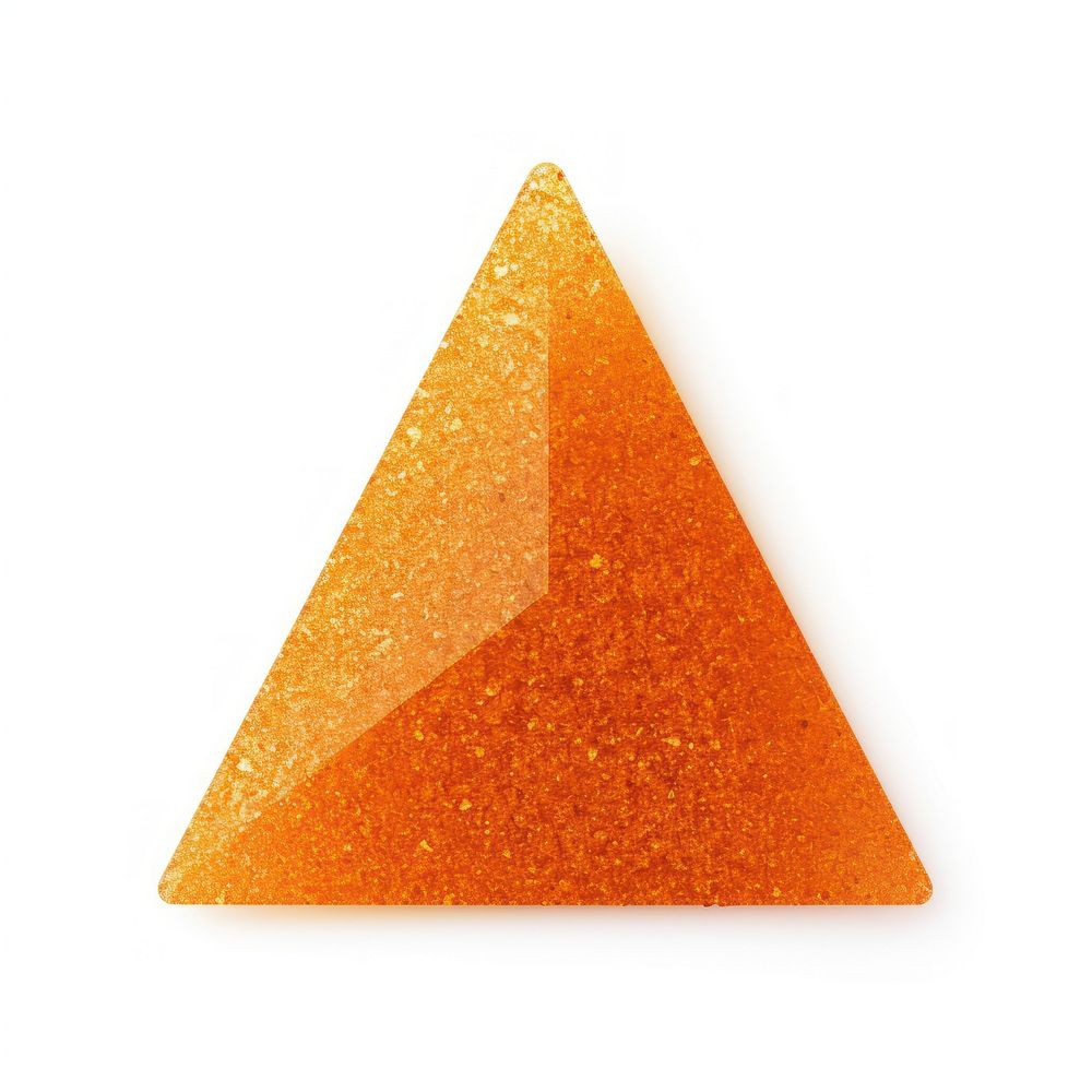 Orange triangle icon shape white background dessert.