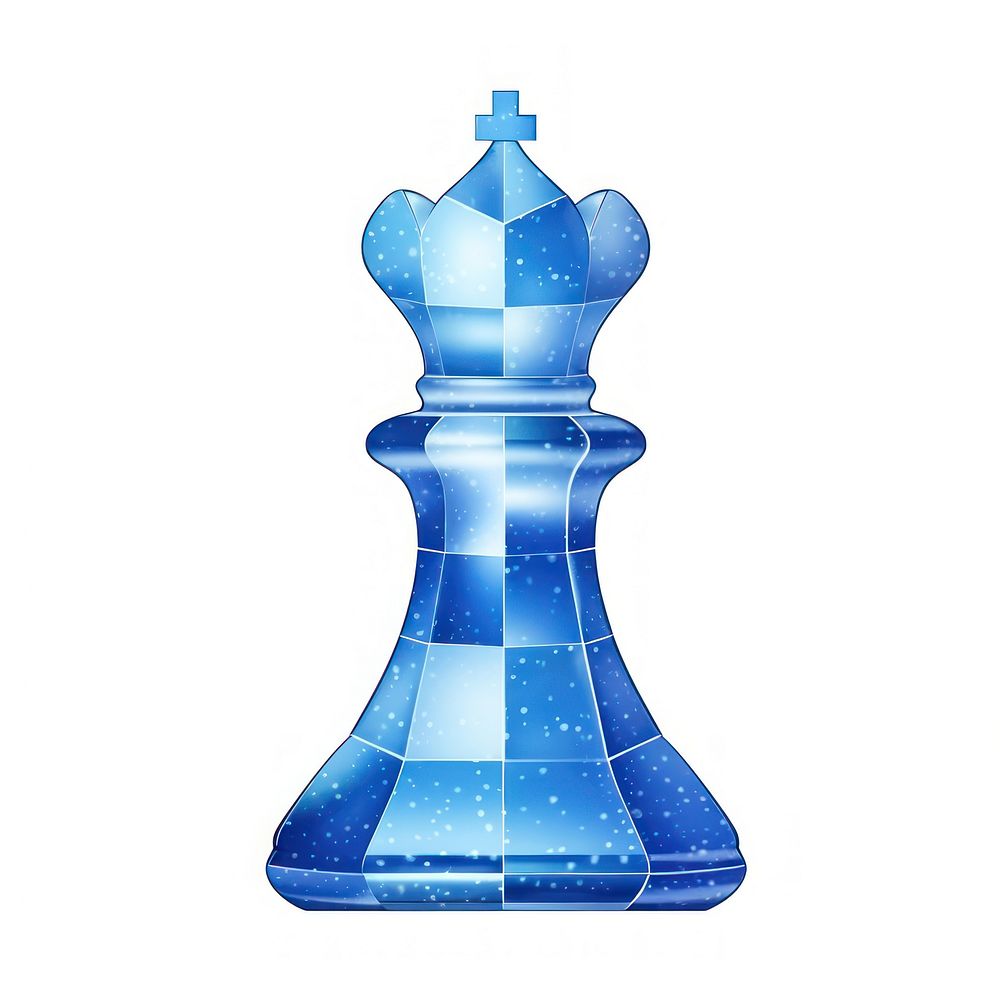 Blue chess icon shape game white background.