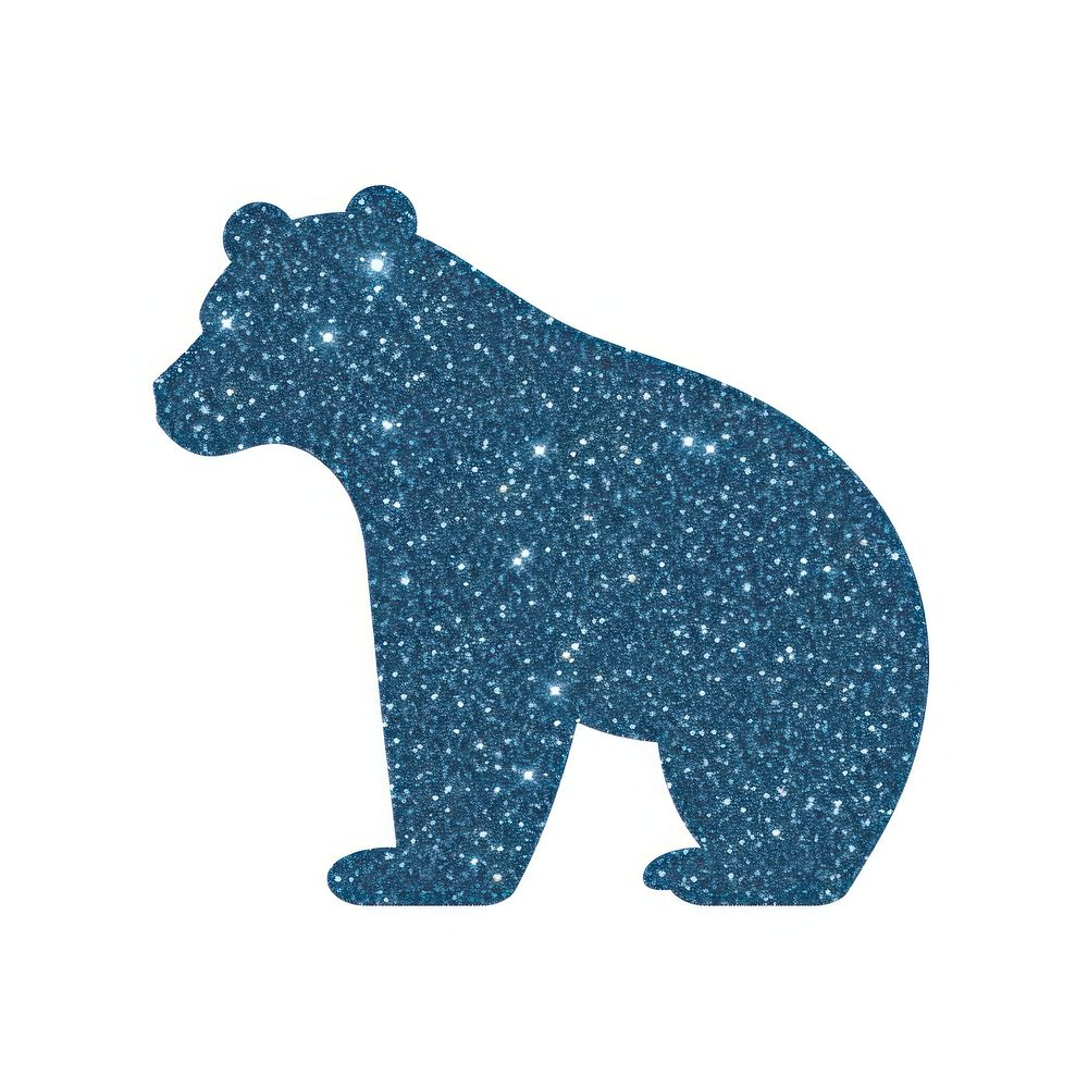 Blue bear icon mammal white background silhouette.