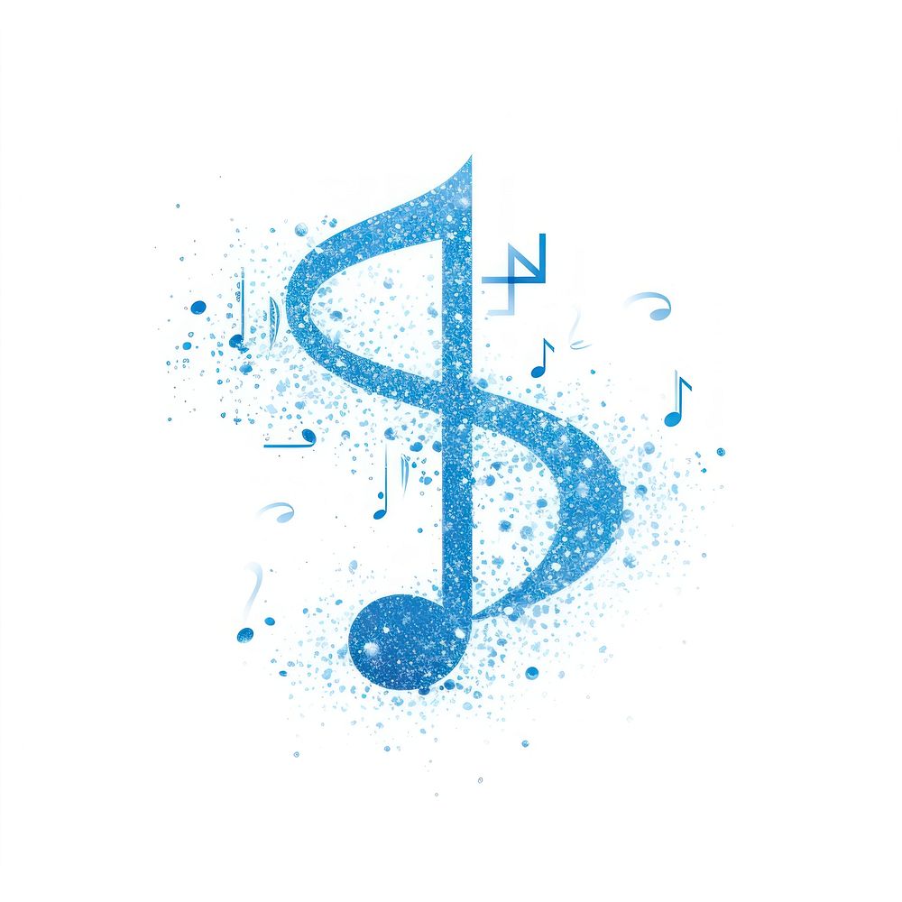 Blue music icon symbol logo white background.