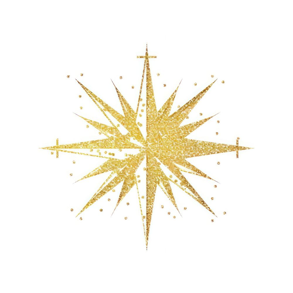 Compass icon shape gold white background.
