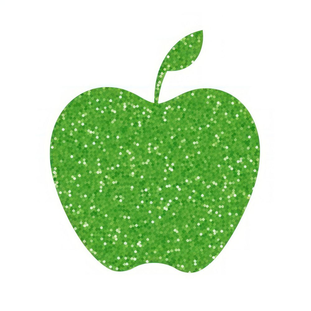 Green apple icon fruit plant food.