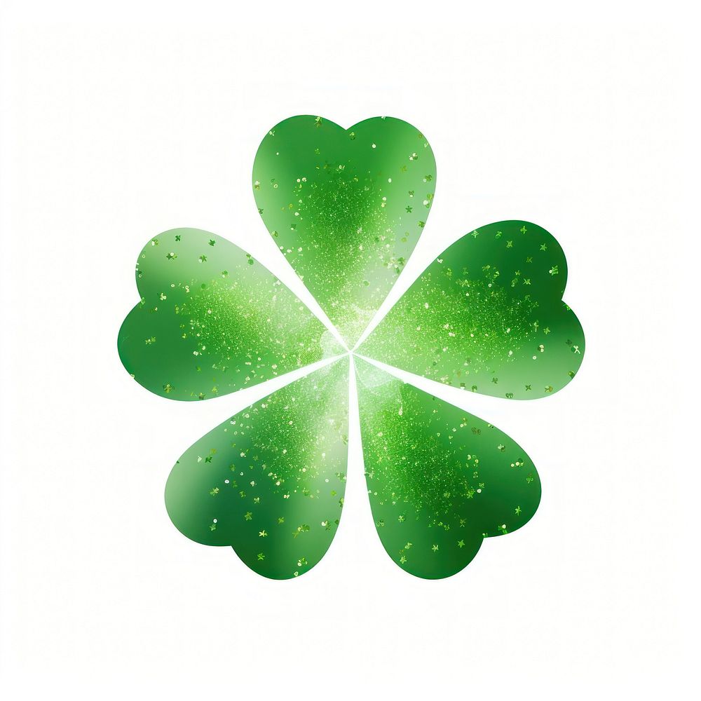 Green clover icon shape petal leaf.