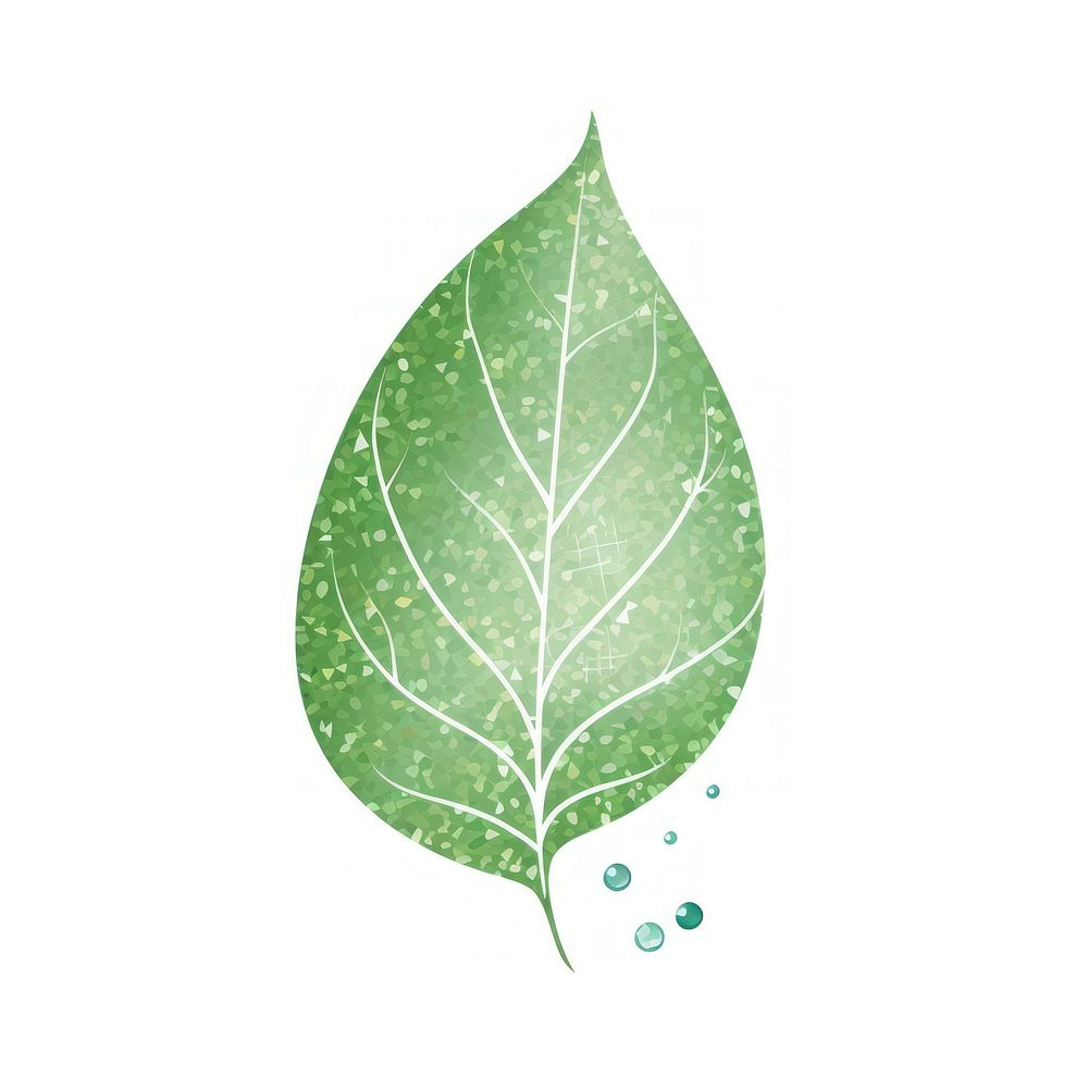 Green leaf icon nature plant white background.