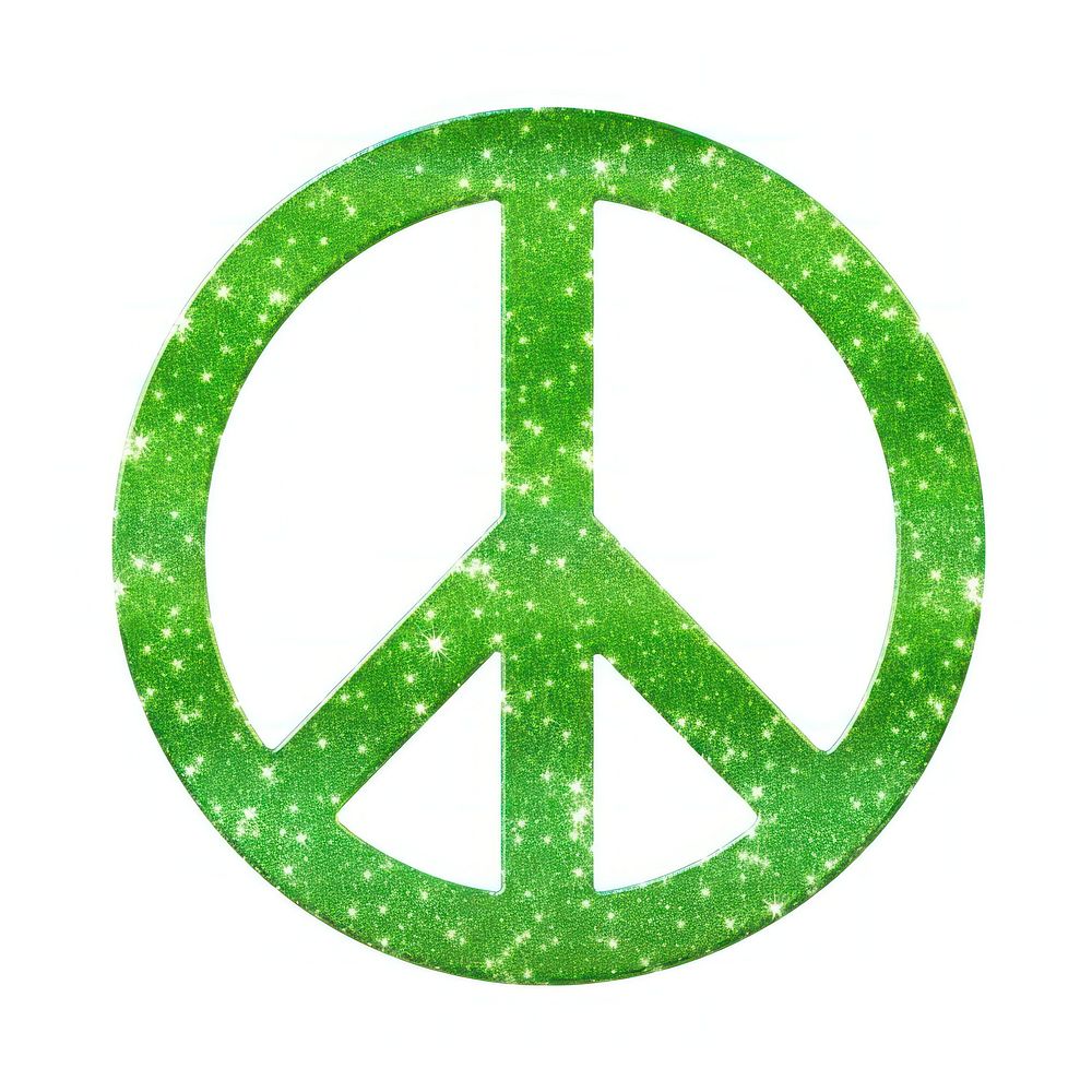 Green peace sign icon symbol shape logo.
