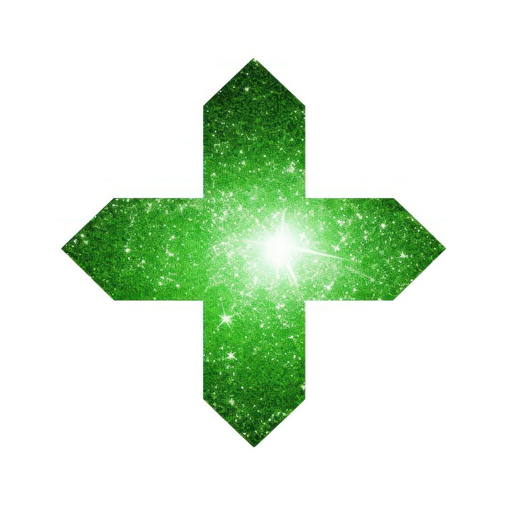 Green plus icon symbol shape white background.