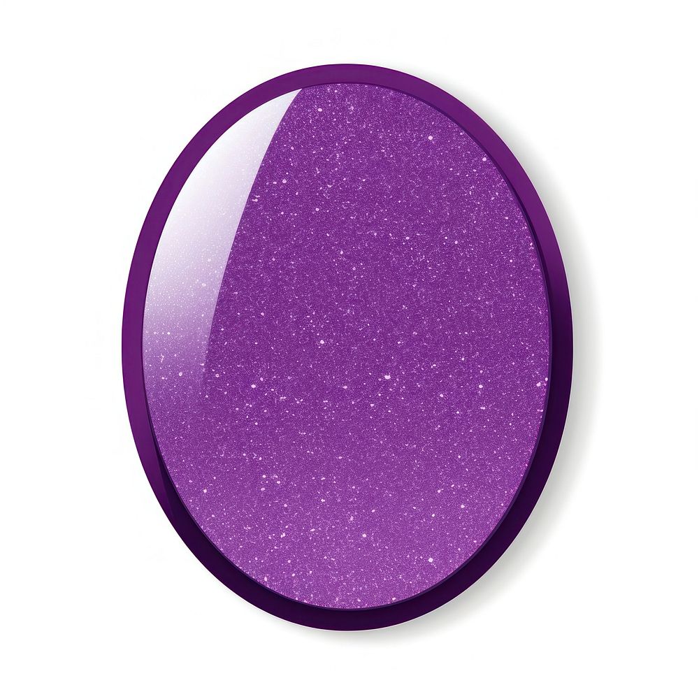 Purple oval icon glitter jewelry shape.