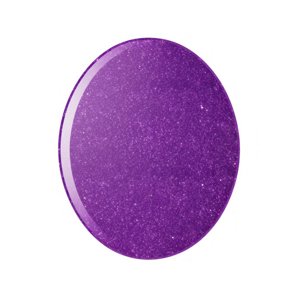 Purple oval icon glitter shape white background.