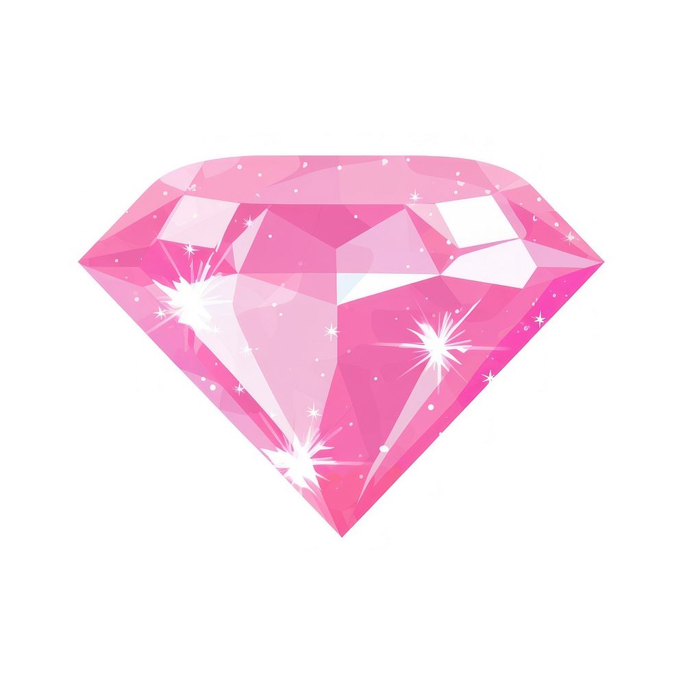 Pink diamond icon gemstone jewelry shape.