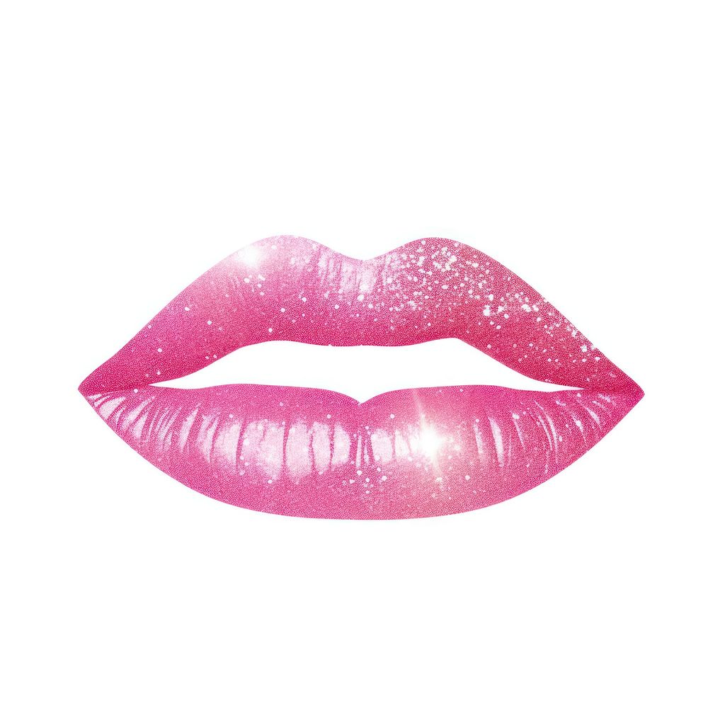 Pink lip icon cosmetics lipstick white background.