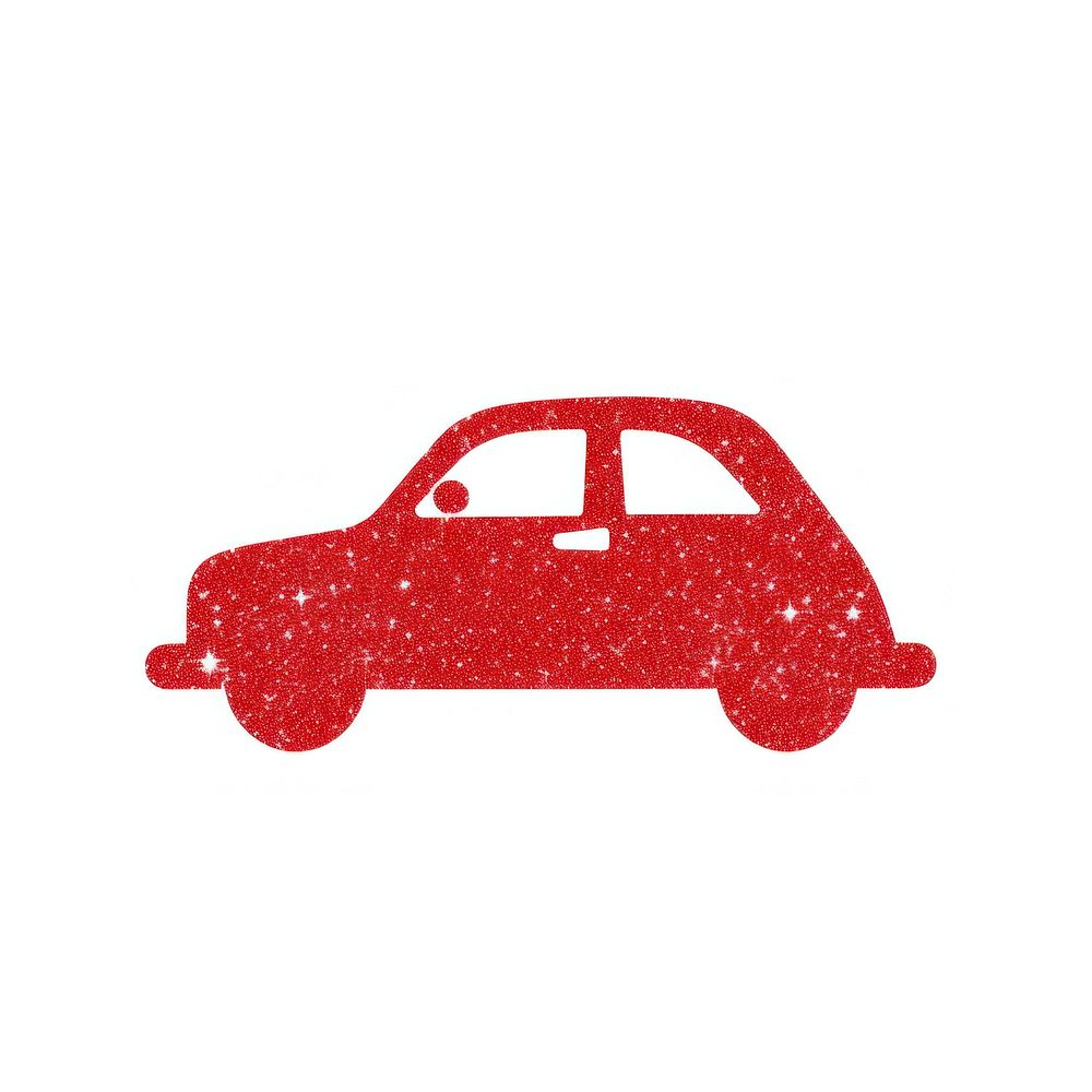 Red car icon vehicle white background transportation.