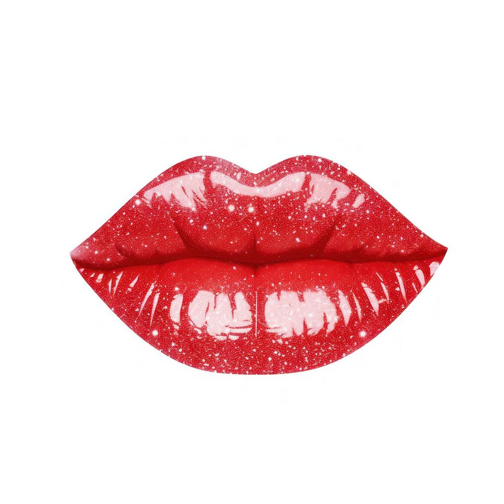 Red lip icon lipstick white background freshness.