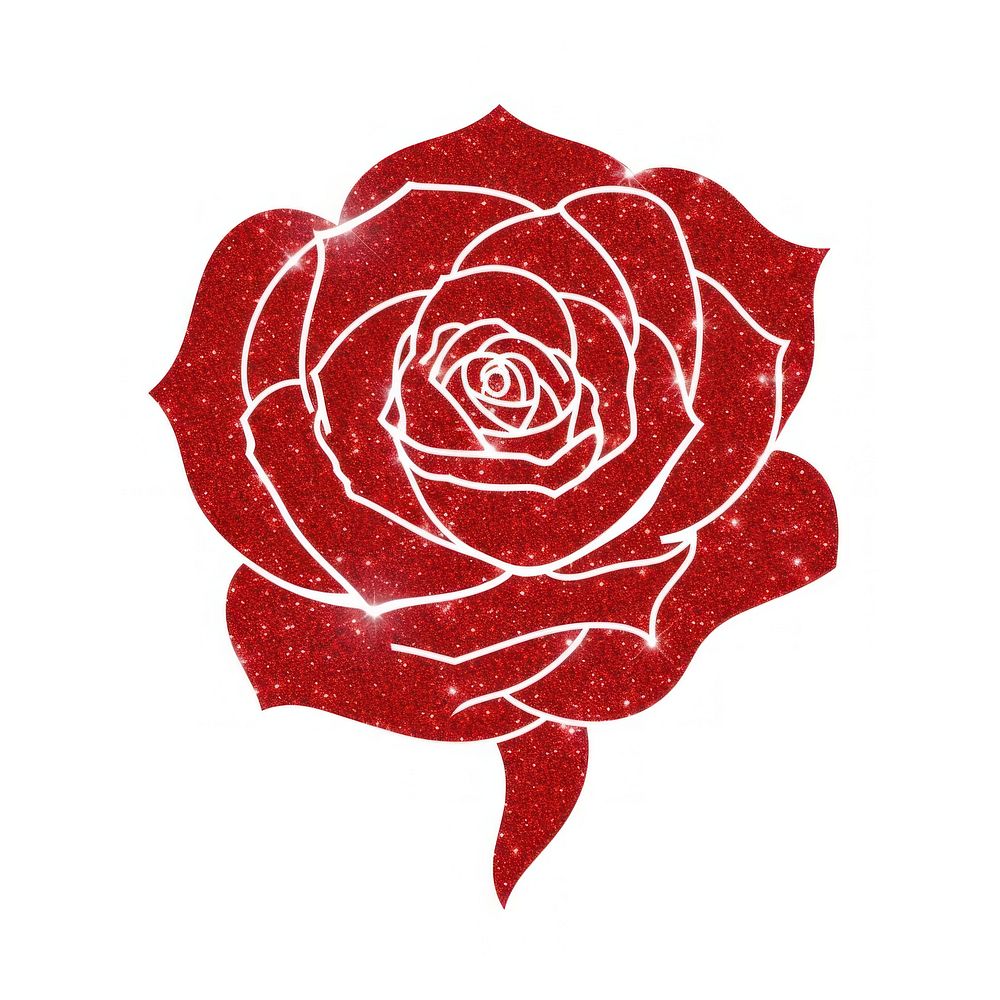 Red rose icon flower shape petal.