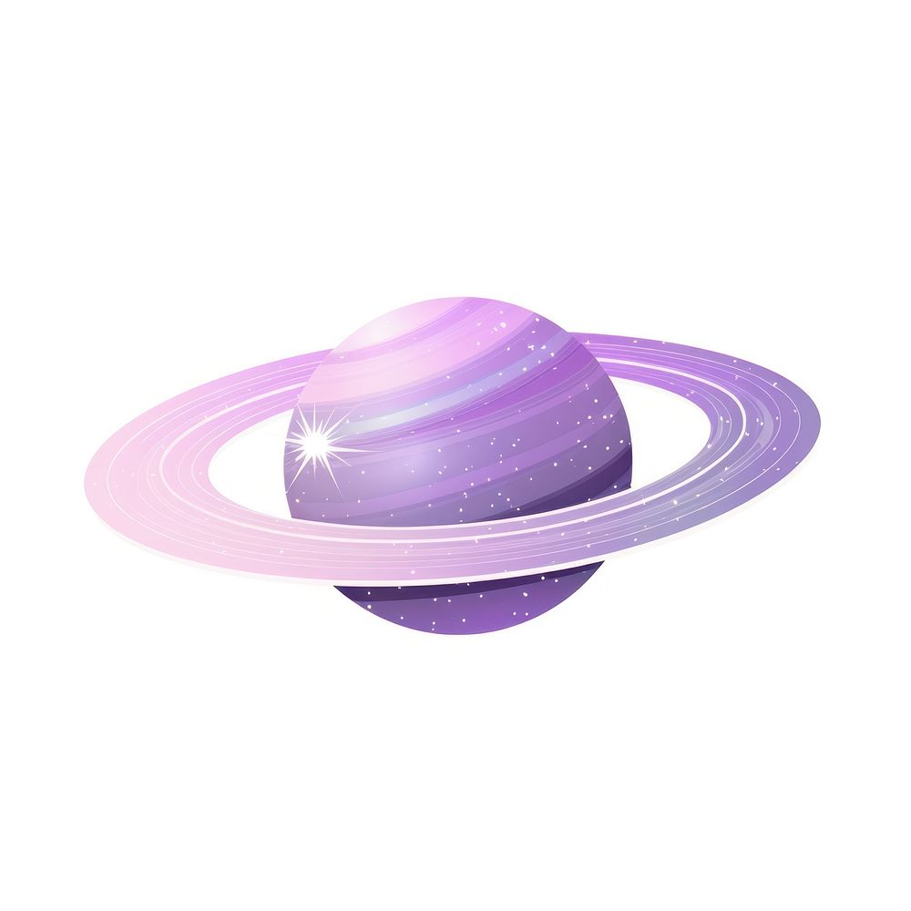 Saturn icon planet space white background.