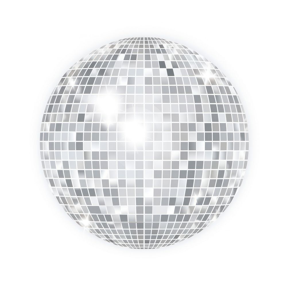 Silver disco ball icon backgrounds sphere shape.