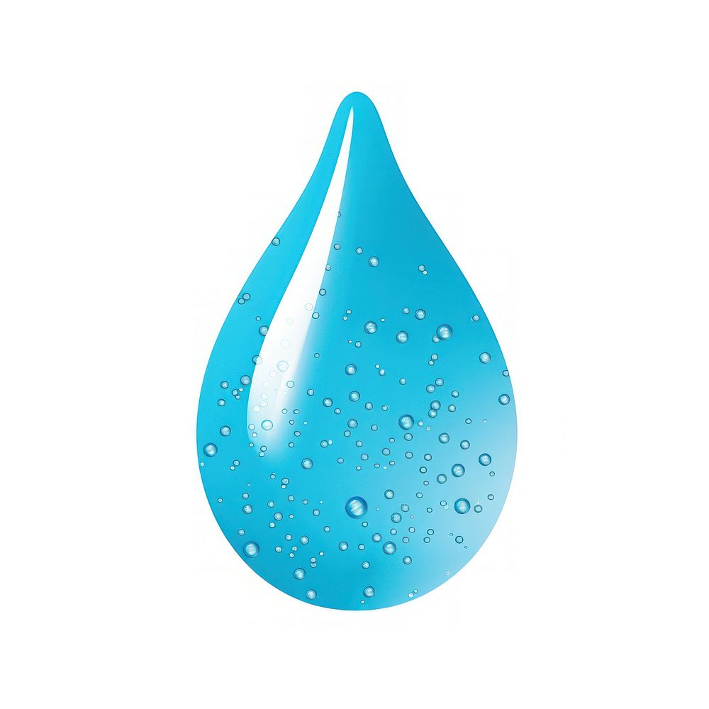 Water drop icon turquoise shape white background.