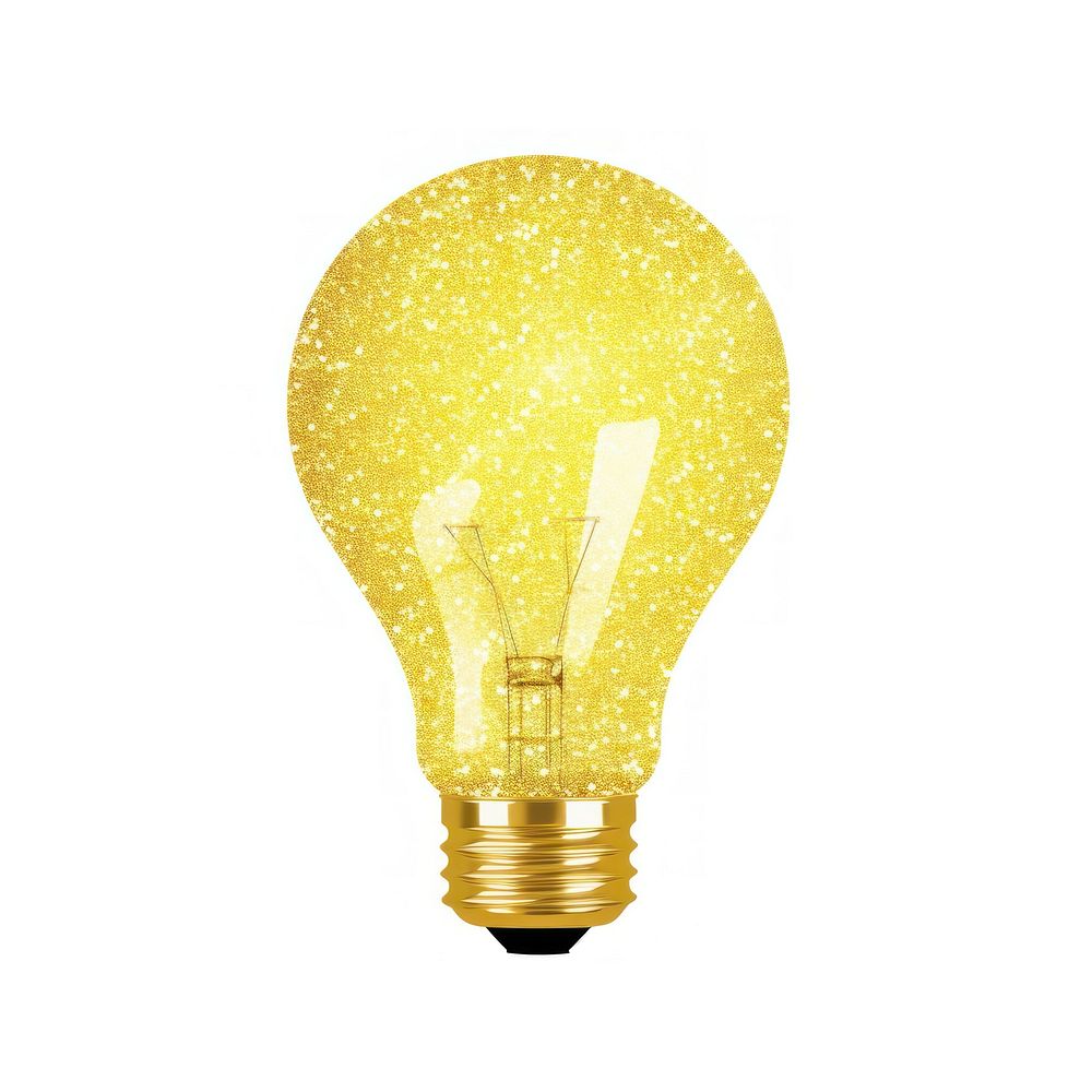 Yellow lightbulb icon lamp white background illuminated.