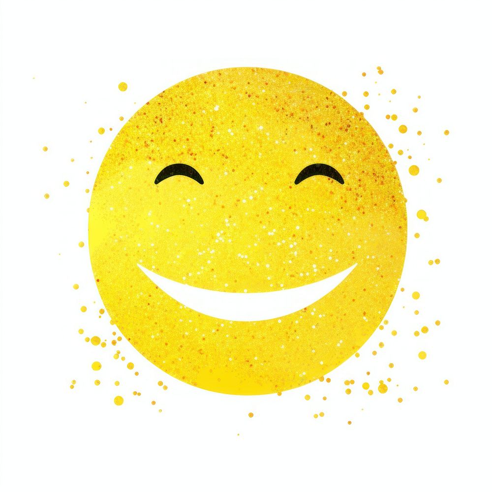 Yellow smile emoji icon backgrounds shape white background.