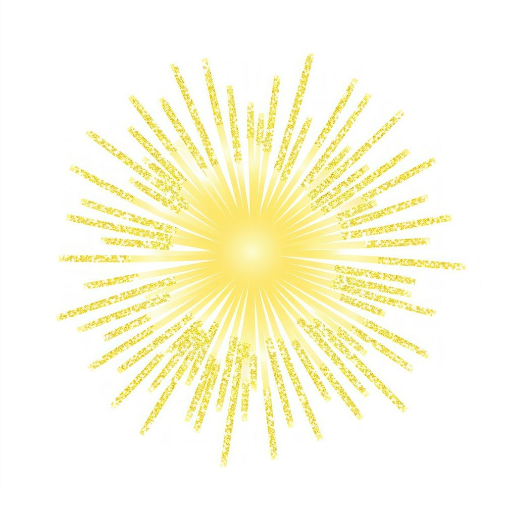 Yellow starburst icon fireworks pattern shape.