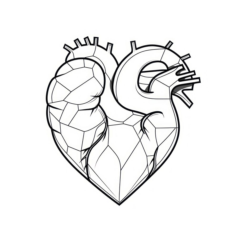 Heart sketch drawing line.