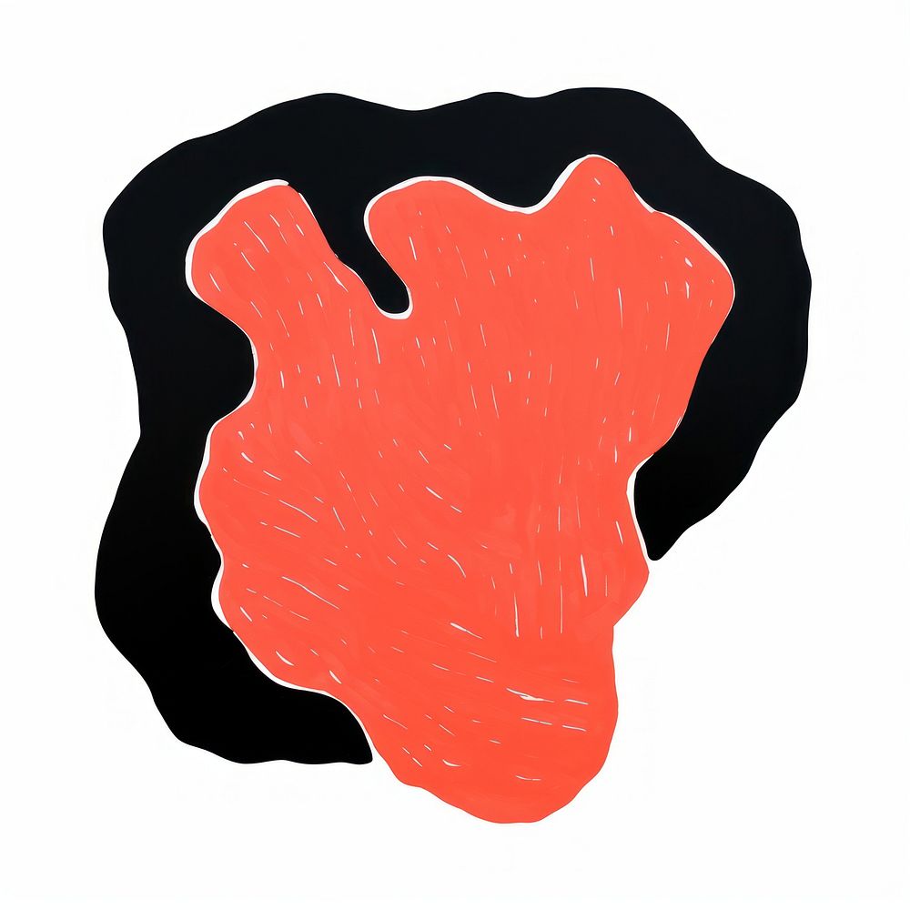 Coral bold shape white background painting biology.