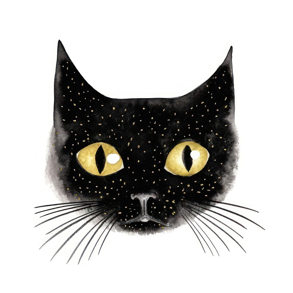 Black color cute cat animal mammal pet.