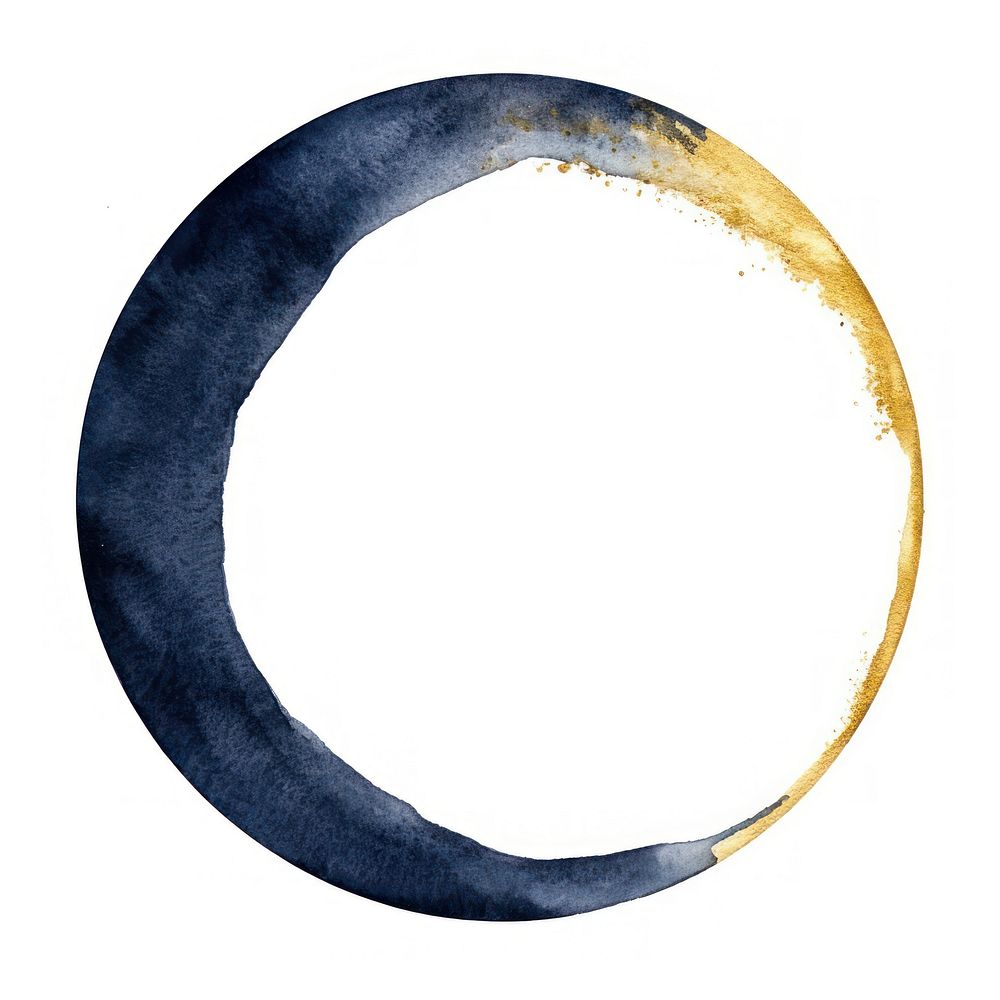 Circle white background astronomy crescent.