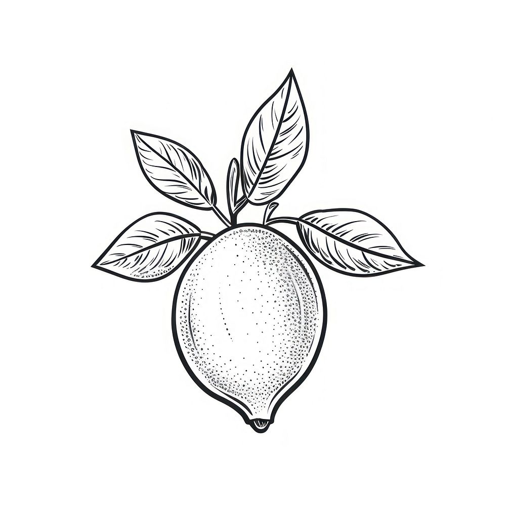 Lemon sketch drawing fruit.