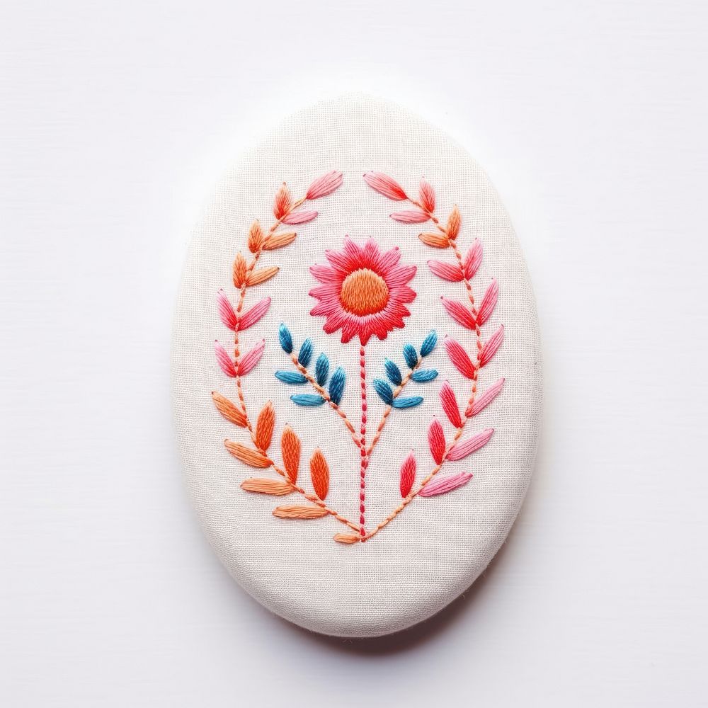 Little easter egg embroidery pattern art.