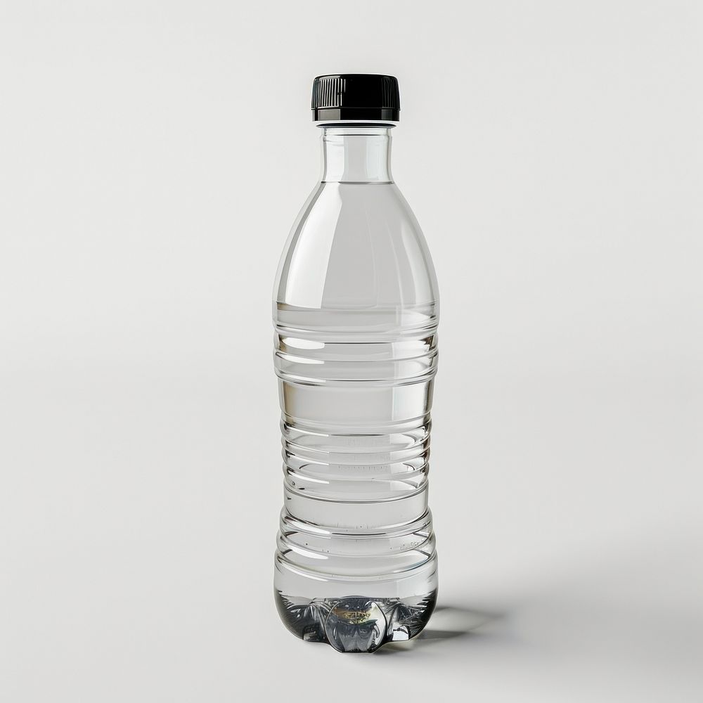 Plastic bottle waste drink white background refreshment.