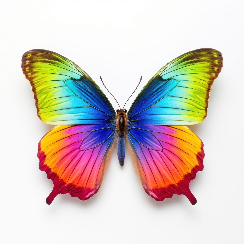 Rainbow butterfly animal insect petal.