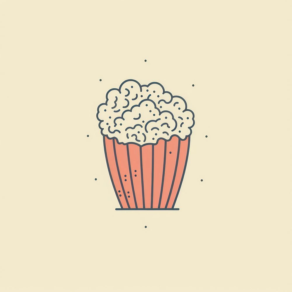 Popcorn icon food cartoon font.