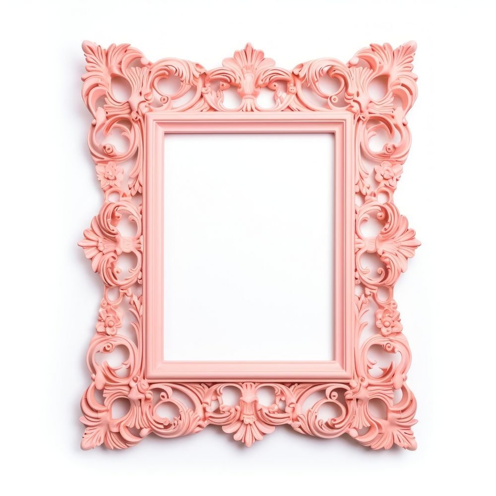 Colorful vintage ornament frame white background architecture.