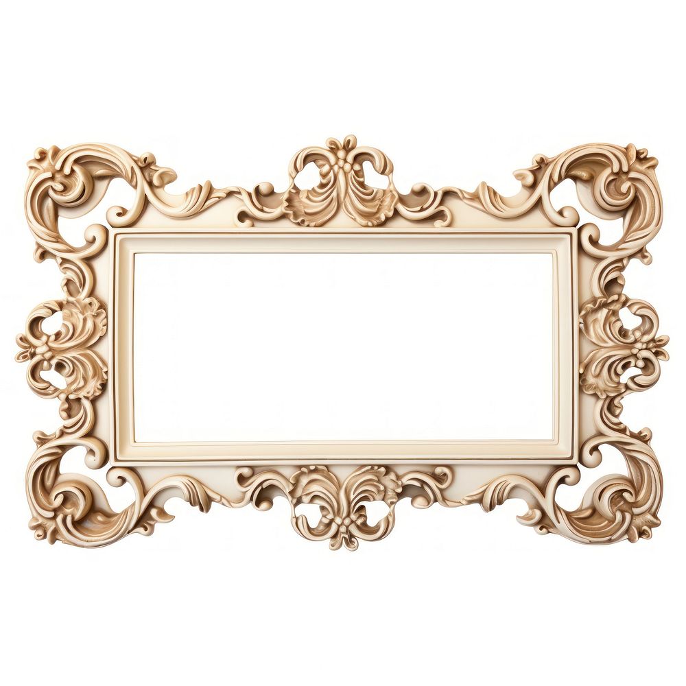 Baroque painting frame white background architecture.
